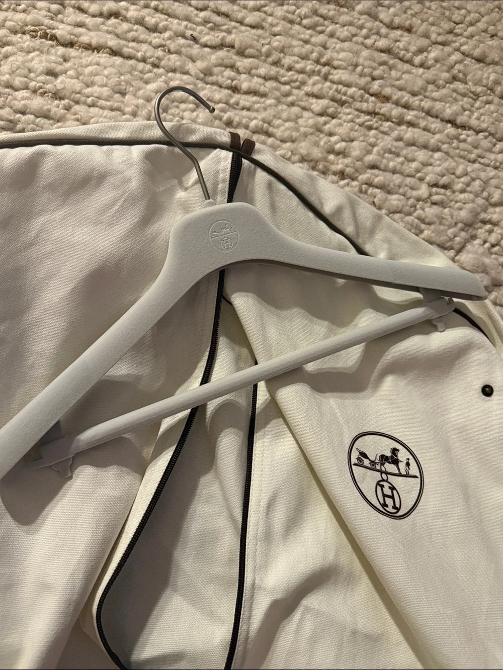 🧡 Hermès Cream Garment Bag Cotton with Hanger